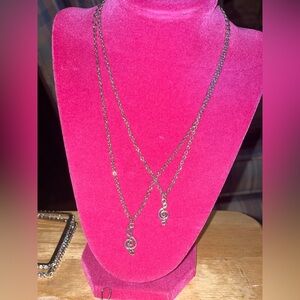 Music note silver necklaces